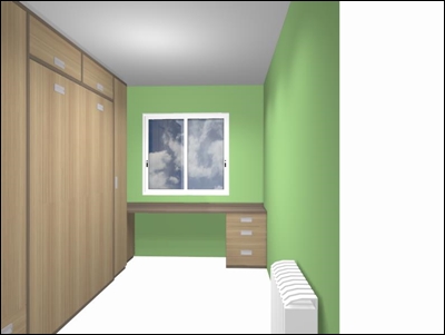 Habitación auxiliar con cama de matrimonio abatible y zona de escritorio Nº 2