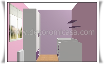 Ejemplo habitación con cuna convertible y armario con encaje de columna 2