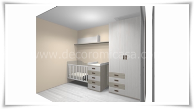 Ejemplo diseño habitación para bebé con cuna convertible modelo Élite 2