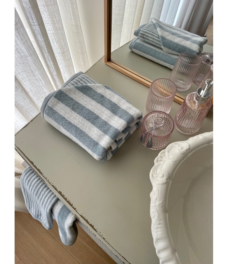 toalla lavabo stripe azul