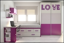 Precioso mobiliario infantil y juvenil en colores rosa y lila foto nº 2