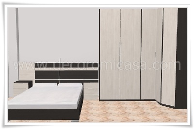 Simulación habitación matrimonio armario rinconera 1