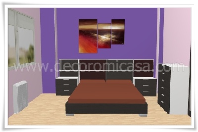 Simulación habitación matrimonio ceniza y blanca 2