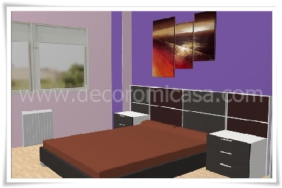 Simulación habitación matrimonio ceniza y blanca 3