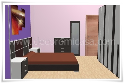 Simulación habitación matrimonio ceniza y blanca 6