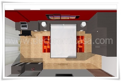 Simulación habitación matrimonio armario rinconera 5