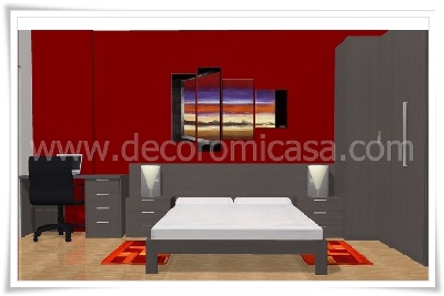 Simulación habitación matrimonio armario rinconera 1