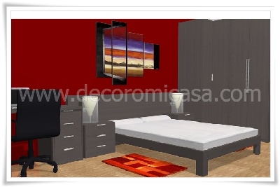 Simulación habitación matrimonio armario rinconera 2