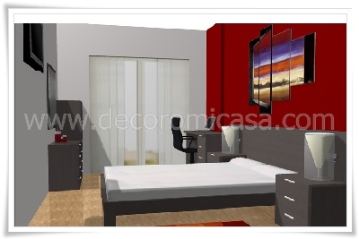 Simulación habitación matrimonio armario rinconera 3