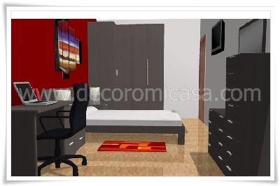 Simulación habitación matrimonio armario rinconera 4