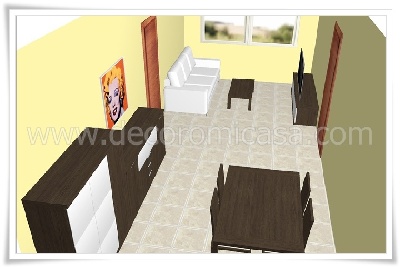 Comedor con muebles en dos paredes: zona salón y zona comedor. 5