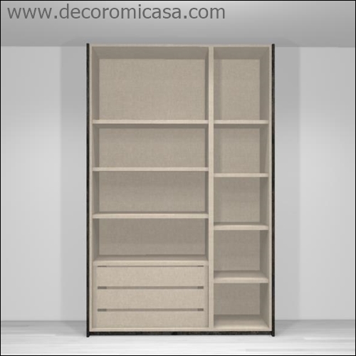 Armario para colocar ropa en estantes y cajones 120 y 160 cms