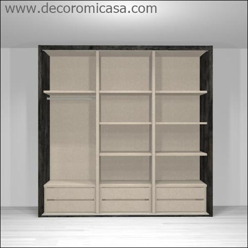 Este es tu armario ideal de entre 120 a 180 cms para doblar tu ropa en estantes con cajones