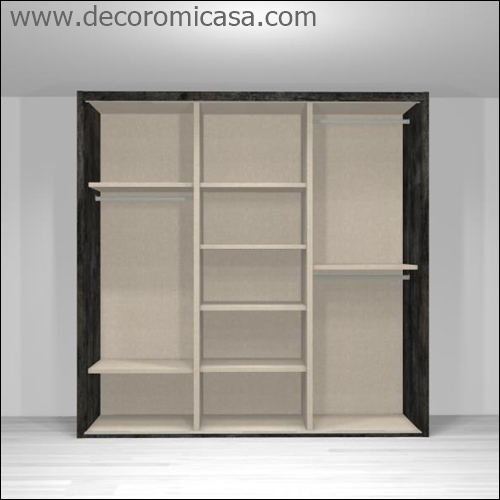 Este es tu armario ideal de entre 180 a 250 cms con 3puertas para colgar y doblar