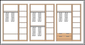 Distribución interior armario de 3 puertas I