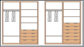 Distribución interior armario de 4 puertas II