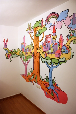 dibujar mural pared