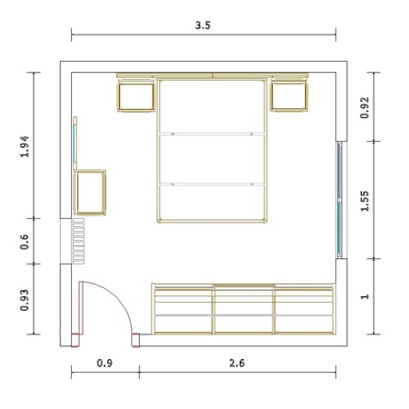 Simulación dormitorio 3D 3