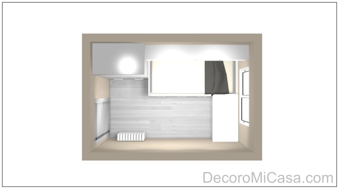 Habitación rectangular diseño correcto