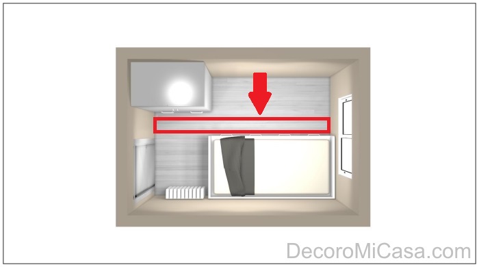 Colocación cama errónea en habitación rectangular 2