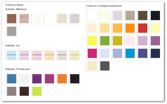 carta de colores de muebles ros